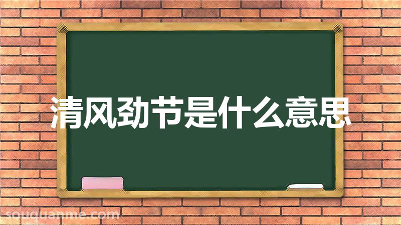 清风劲节是什么意思 清风劲节的拼音 清风劲节的成语解释